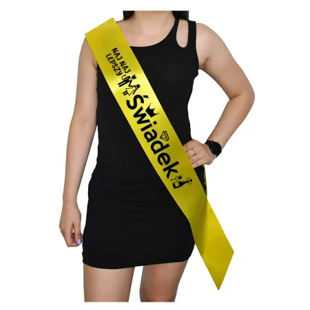 Szarfa ŻÓŁTA Ślub Najlepszy Świadek